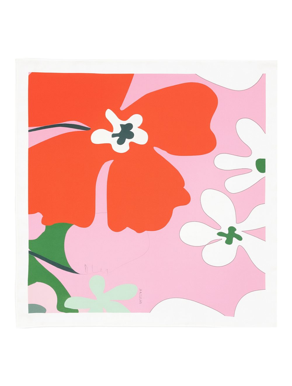 "Les Fleurs fond rose" Scarf