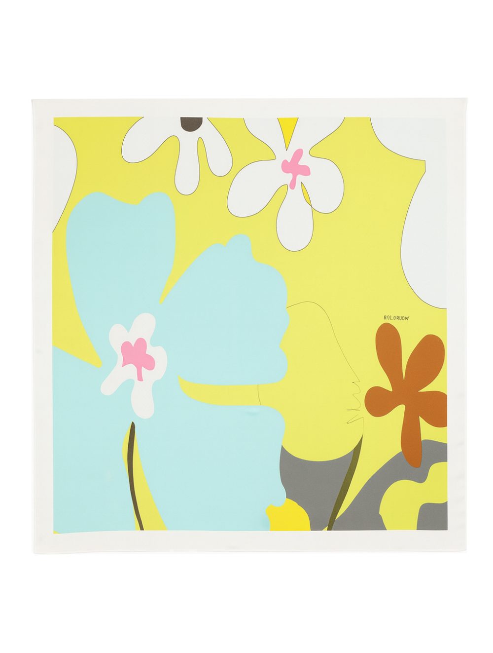 "Les Fleurs Fond Jaune" Scarf